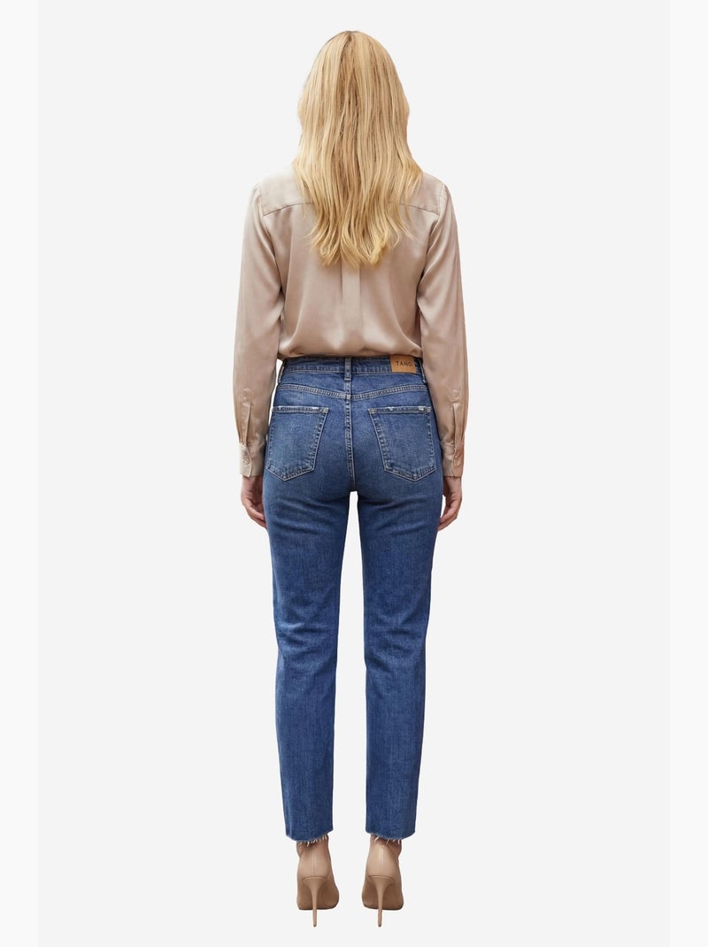 Pantalones vaqueros ajustados de talle alto y pierna estrecha con cremallera my fashion Azul agua - Kiabi