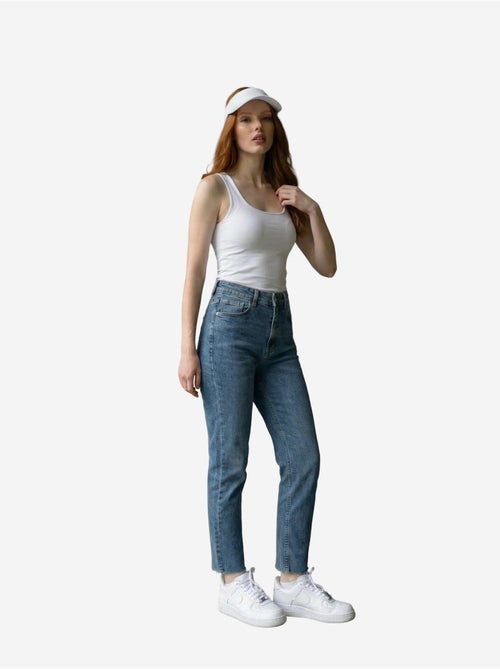 Pantalones vaqueros ajustados de talle alto y pierna estrecha con cremallera my fashion - Kiabi