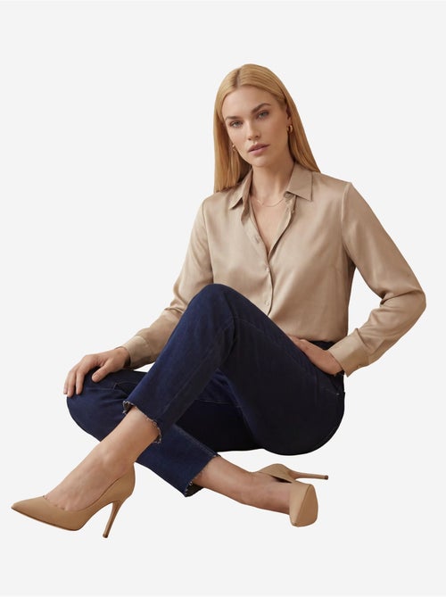 Pantalones vaqueros ajustados de talle alto y pierna estrecha con cremallera my fashion - Kiabi