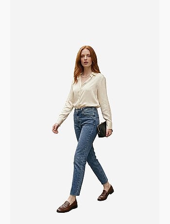 Pantalones vaqueros ajustados de talle alto y pierna estrecha con cremallera my fashion
