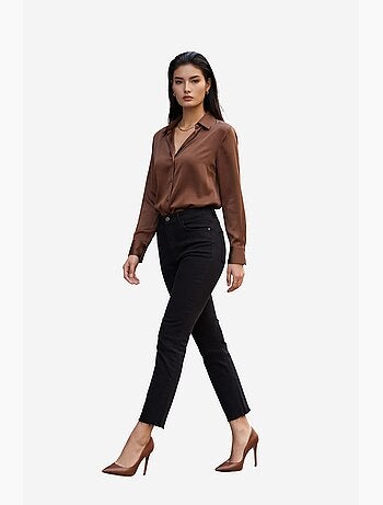 Pantalones vaqueros ajustados de talle alto y pierna estrecha con cremallera my fashion