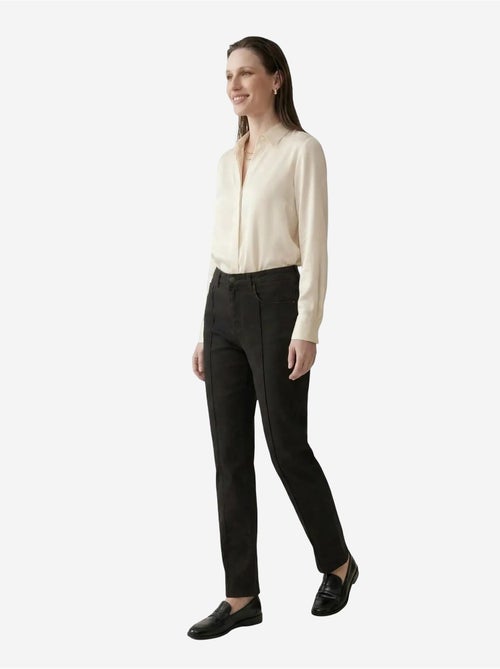 Pantalones vaqueros de cintura alta de pierna recta con bolsillos my fashion - Kiabi Pantalones vaqueros de cintura alta de pierna recta con bolsillos my fashion - Kiabi