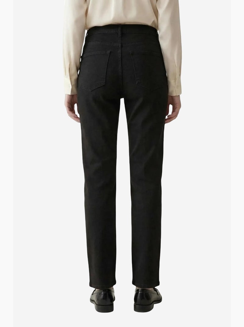 Pantalones vaqueros de cintura alta de pierna recta con bolsillos my fashion Negro - Kiabi