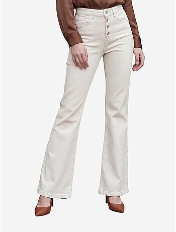 Pantalones vaqueros de talle alto y pierna acampanada con bolsillos my fashion
