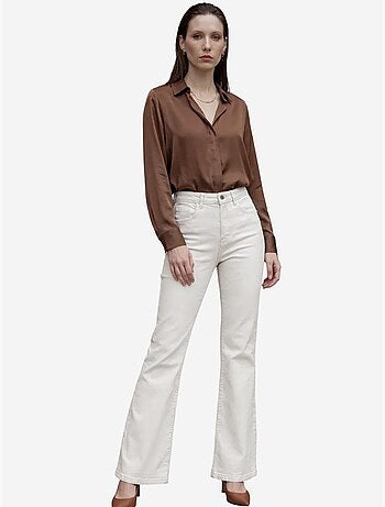 Pantalones vaqueros de talle alto y pierna acampanada con bolsillos my fashion