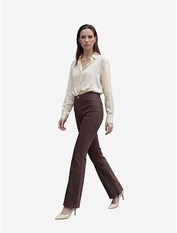 Pantalones vaqueros de talle alto y pierna acampanada con bolsillos my fashion
