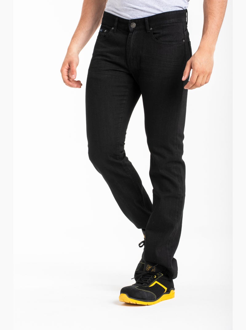 Pantalones vaqueros de trabajo algodón corte confort negro WORK7 'Rica Lewis' Negro - Kiabi