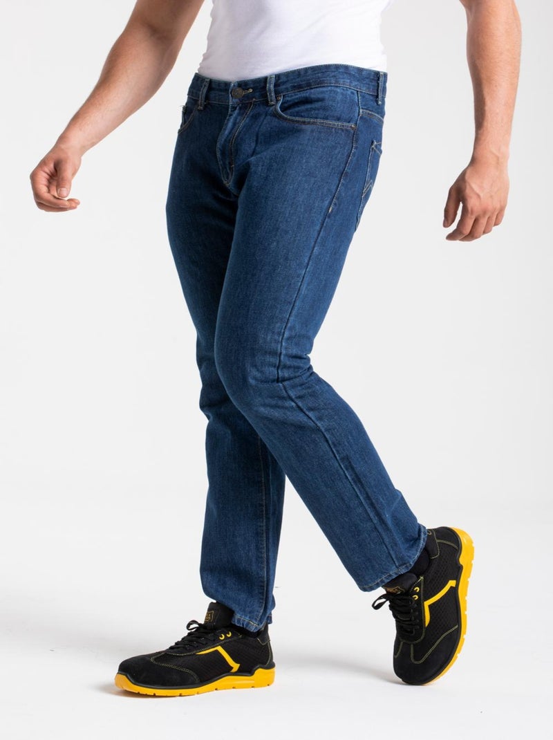 Pantalones vaqueros de trabajo algodón corte confort stone WORK5 'Rica Lewis' Azul - Kiabi