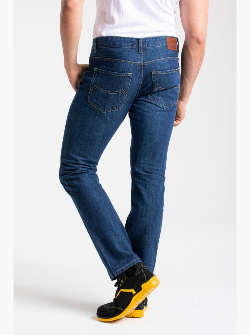 Pantalones vaqueros de trabajo algodón corte confort stone WORK5 'Rica Lewis' Azul - Kiabi