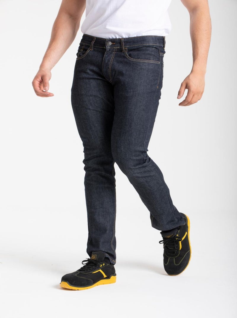Pantalones vaqueros de trabajo corte recto ajustado crudo elástico WORK2 'Rica Lewis' Azul - Kiabi