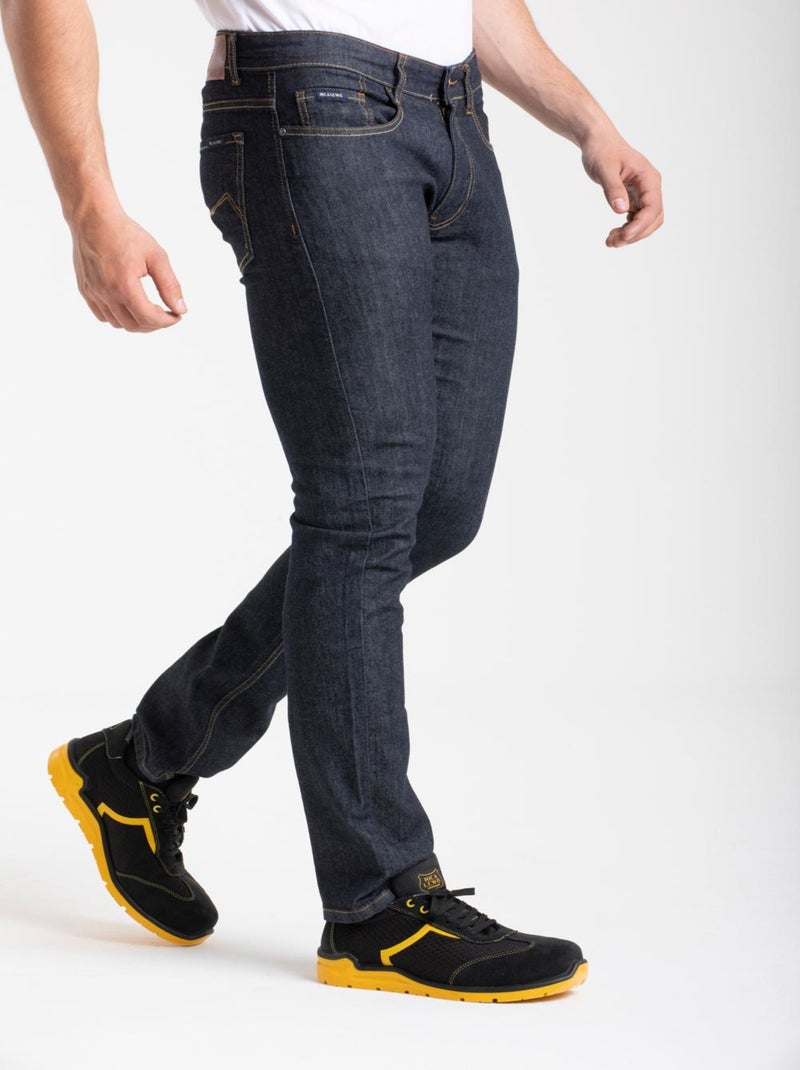 Pantalones vaqueros de trabajo corte recto ajustado crudo elástico WORK2 'Rica Lewis' Azul - Kiabi