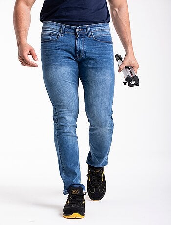 Pantalones vaqueros de trabajo corte recto ajustado elástico super stone lavado WORK1 'Rica Lewis'