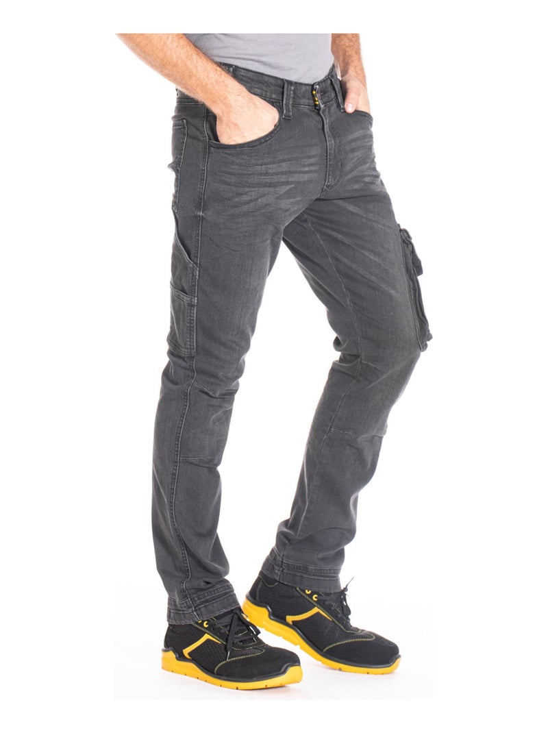 Pantalones vaqueros de trabajo elásticos corte confort JOBGR 'Rica Lewis' Gris - Kiabi