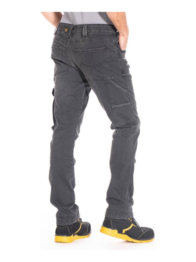 Pantalones vaqueros de trabajo elásticos corte confort JOBGR 'Rica Lewis' Gris - Kiabi