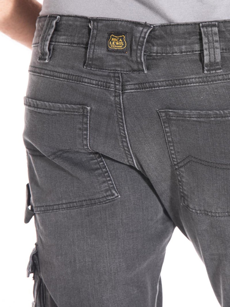 Pantalones vaqueros de trabajo elásticos corte confort JOBGR 'Rica Lewis' Gris - Kiabi