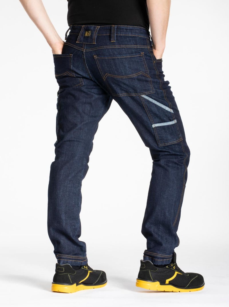 Pantalones vaqueros de trabajo multibolsillos elásticos crudos JOBA 'Rica Lewis' Azul - Kiabi