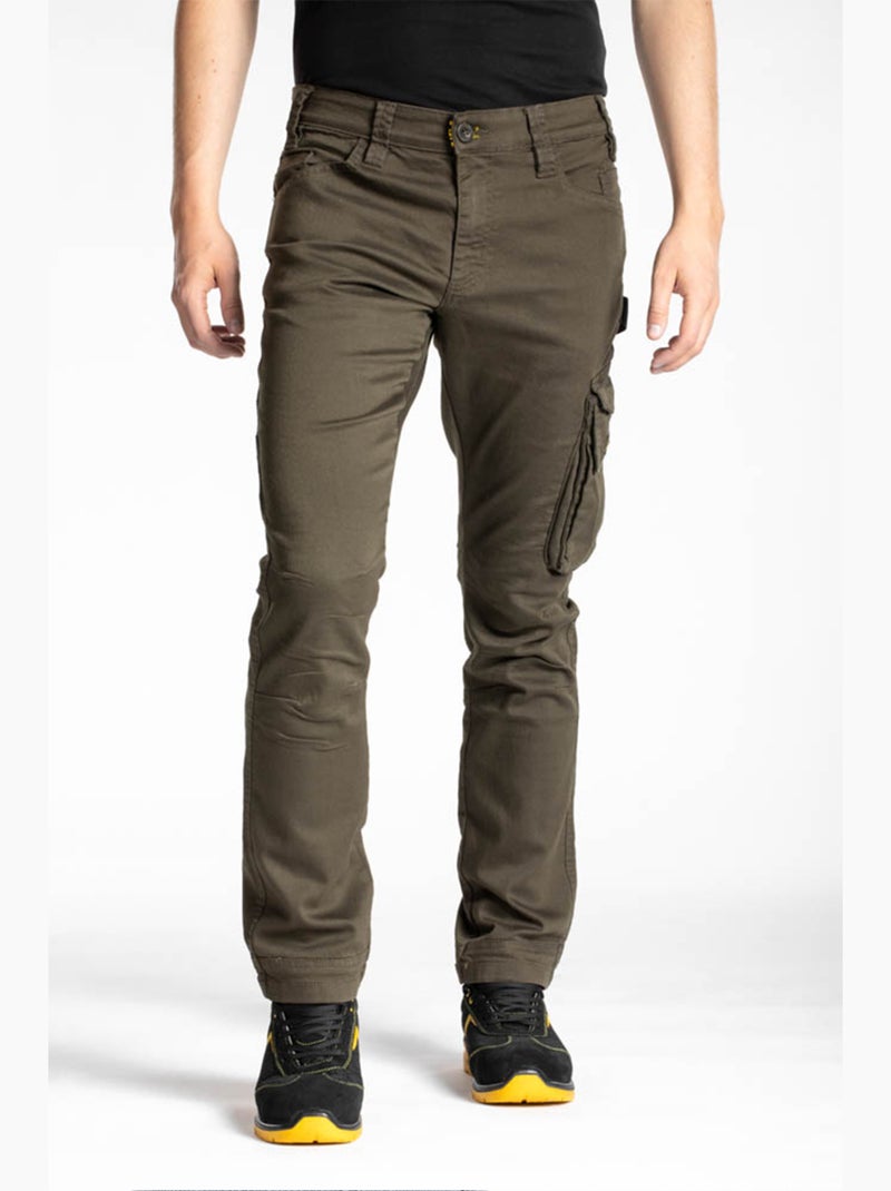 Pantalones vaqueros de trabajo multibolsillos elásticos JOBC 'Rica Lewis' Caqui - Kiabi