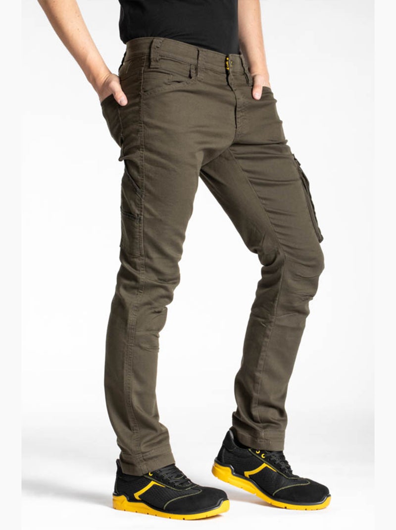 Pantalones vaqueros de trabajo multibolsillos elásticos JOBC 'Rica Lewis' Caqui - Kiabi
