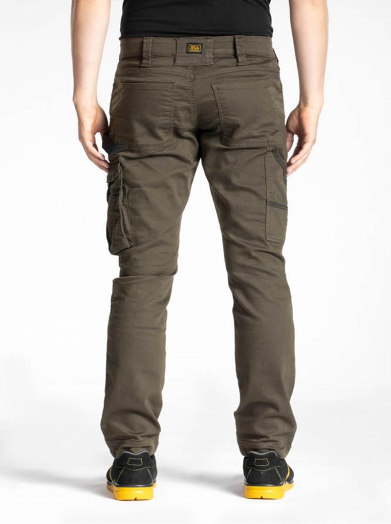 Pantalones vaqueros de trabajo multibolsillos elásticos JOBC 'Rica Lewis' Caqui - Kiabi