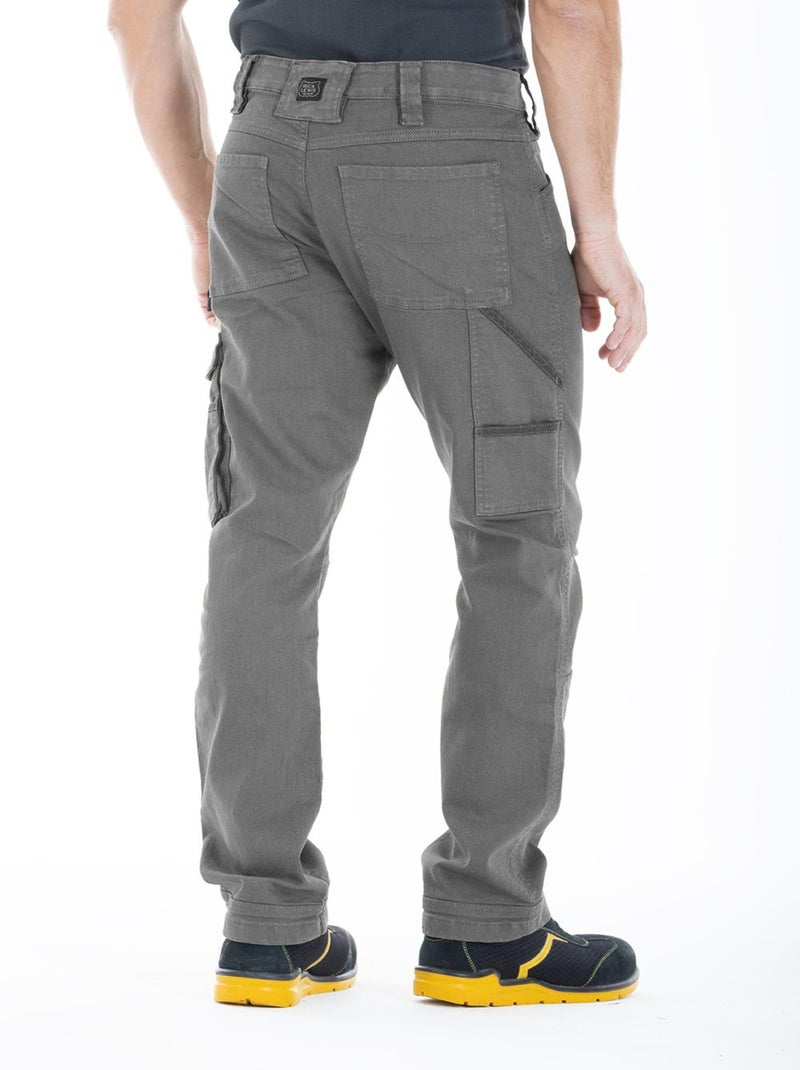 Pantalones vaqueros de trabajo multibolsillos elásticos JOBC 'Rica Lewis' Gris claro - Kiabi
