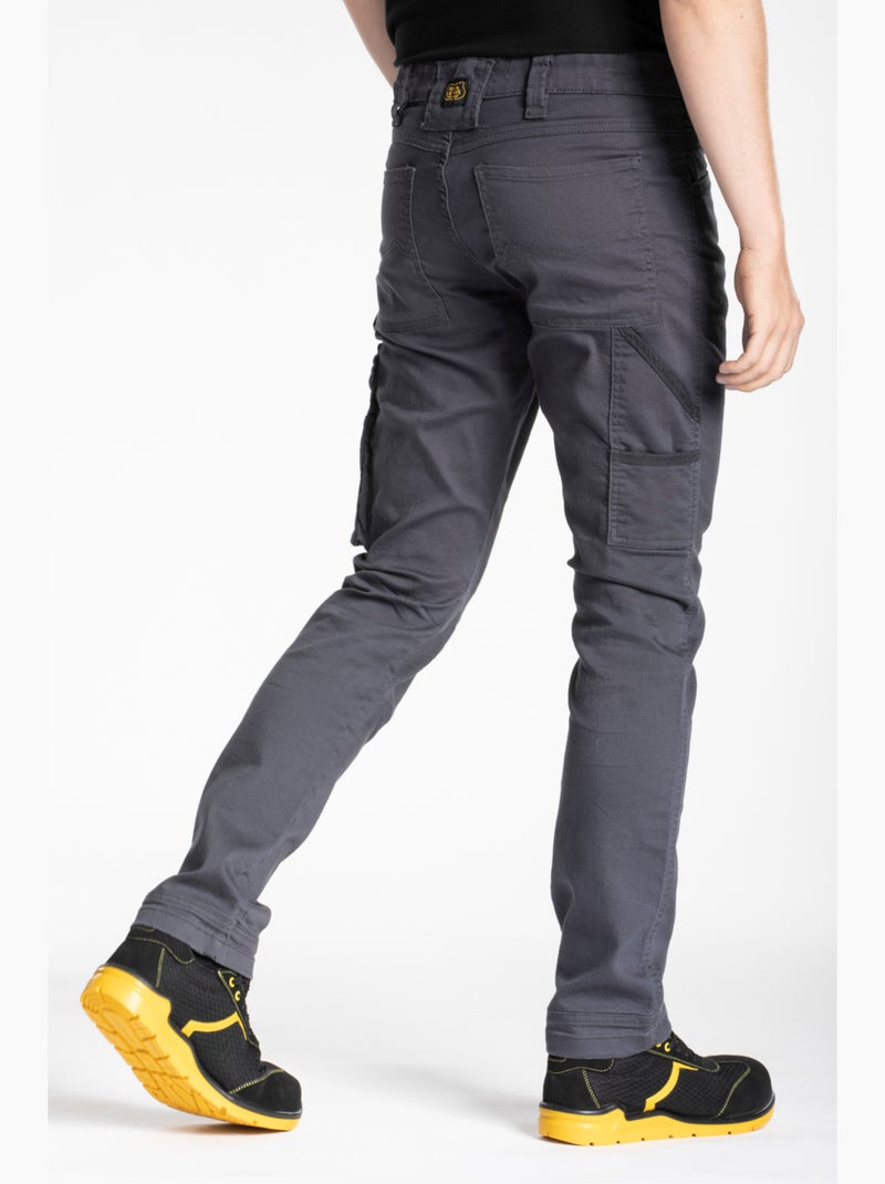 Pantalones vaqueros de trabajo multibolsillos elásticos JOBC 'Rica Lewis' Gris oscuro - Kiabi