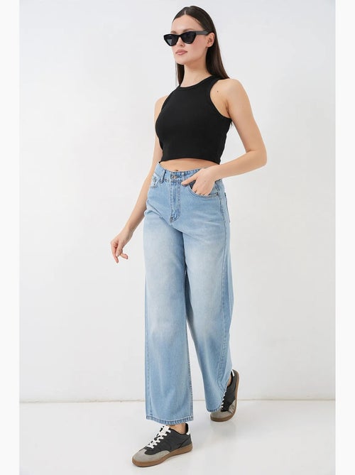 Pantalones vaqueros palazzo de cintura alta y pierna ancha bdart - Kiabi