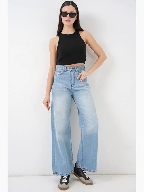 Pantalones vaqueros palazzo de cintura alta y pierna ancha bdart - Kiabi