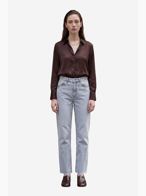 Pantalones vaqueros rectos de talle alto hasta el tobillo con bolsillos my fashion - Kiabi
