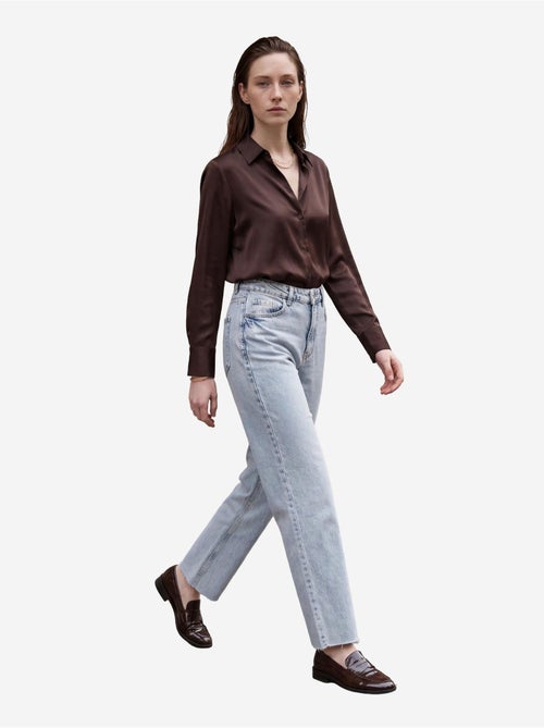 Pantalones vaqueros rectos de talle alto hasta el tobillo con bolsillos my fashion - Kiabi