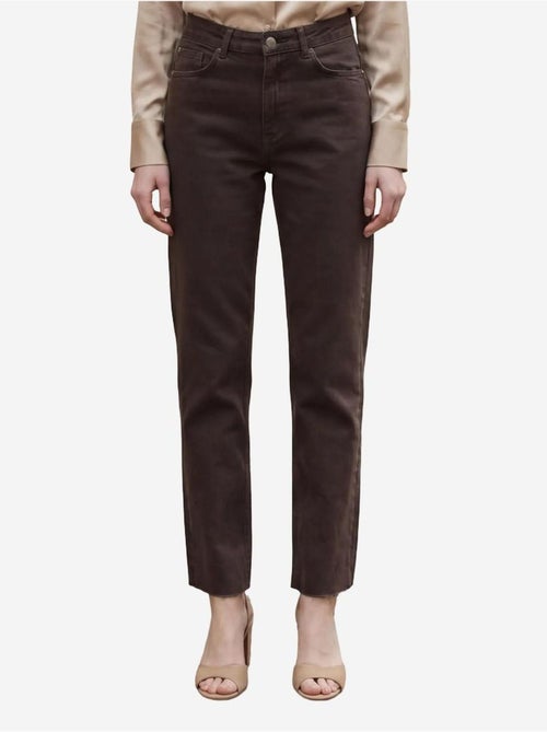 Pantalones vaqueros rectos de talle alto hasta el tobillo con bolsillos my fashion - Kiabi Pantalones vaqueros rectos de talle alto hasta el tobillo con bolsillos my fashion - Kiabi