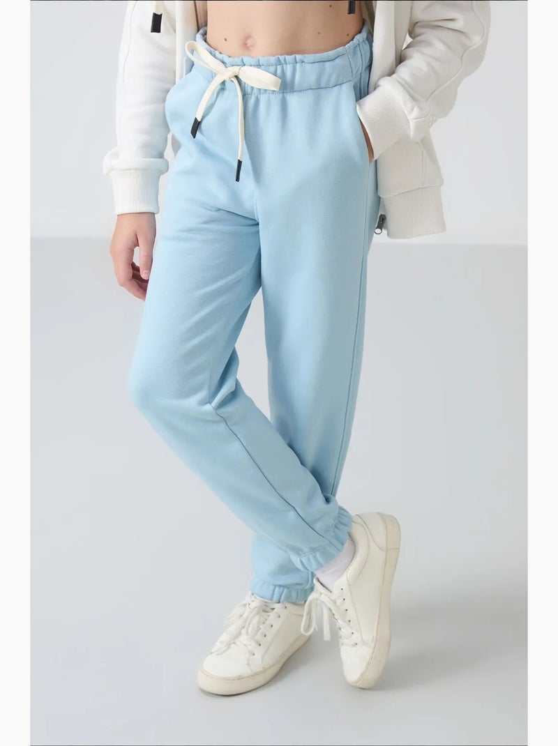 Pantalones youth de algodón y poliéster tommy Azul cielo - Kiabi