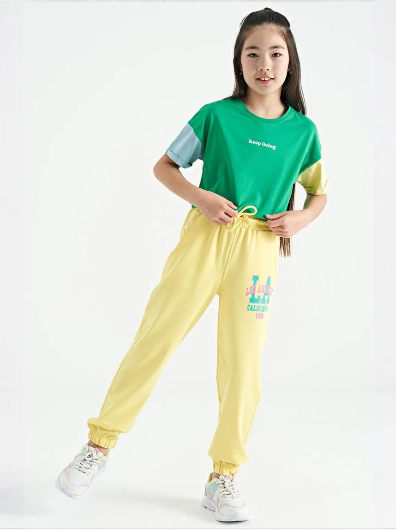 Pantalones youth de mezcla de algodón tommy Amarillo limón - Kiabi