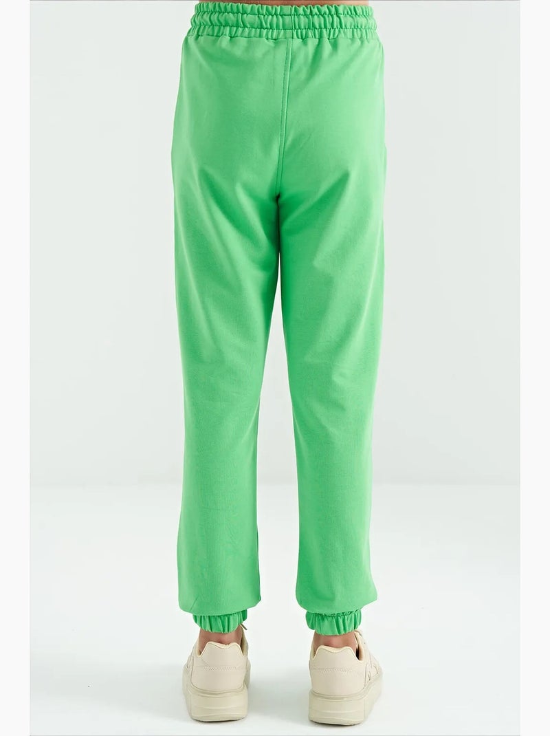 Pantalones youth de mezcla de algodón tommy Verde tilo - Kiabi