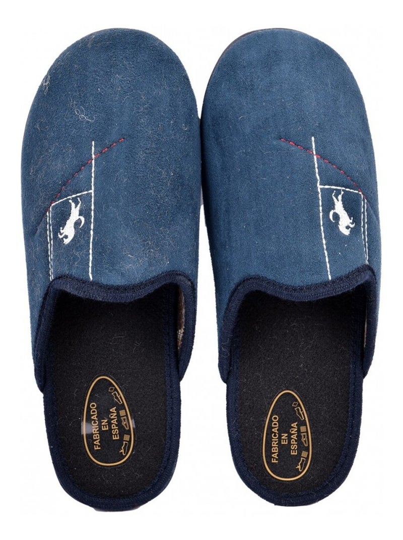 Pantufla HOMBRE SUEDINE PREMIUM Azul marino - Kiabi