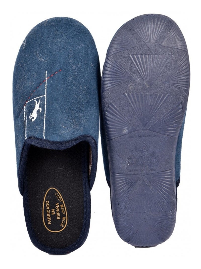 Pantufla HOMBRE SUEDINE PREMIUM Azul marino - Kiabi