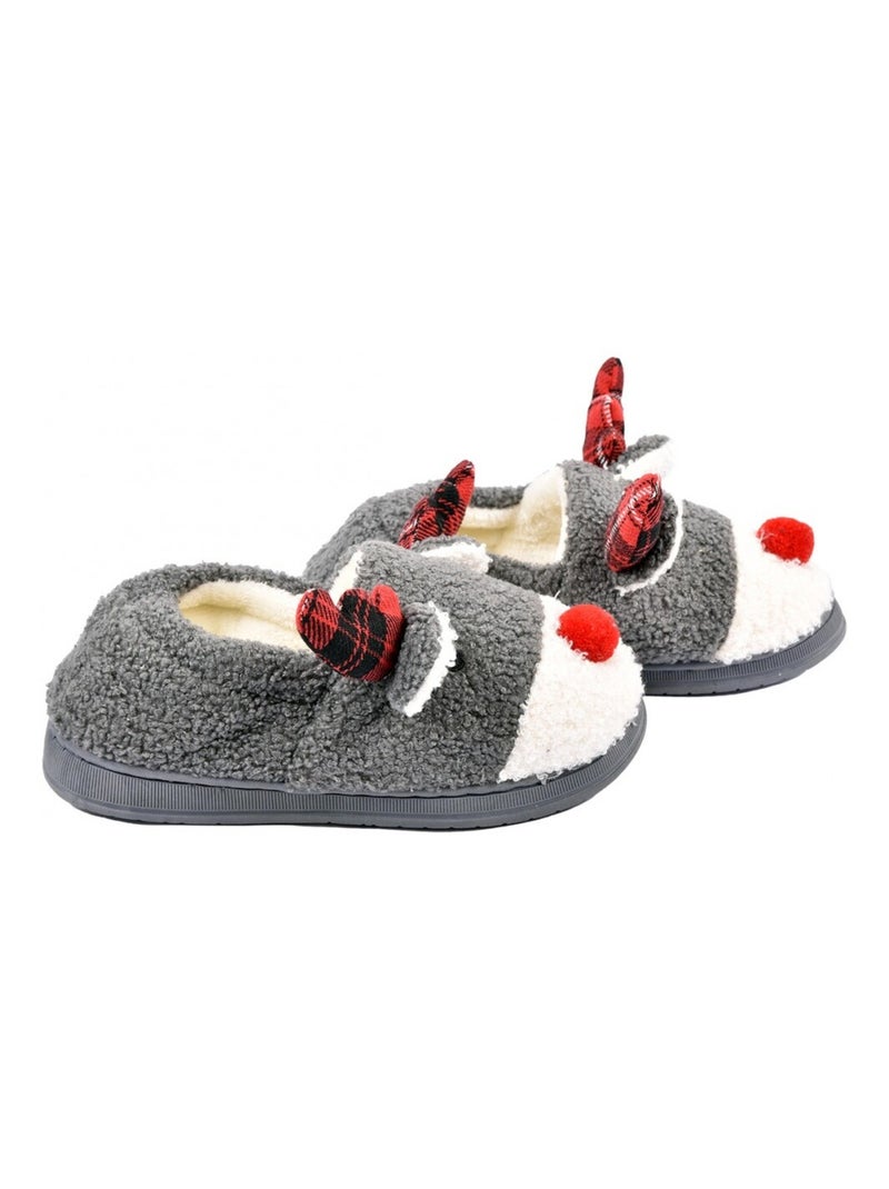 Pantufla Mujer Zapatilla Fantasía Gris - Kiabi