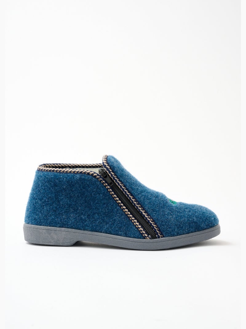 Pantuflas altas anchas bordadas - Afibel Azul vaquero - Kiabi