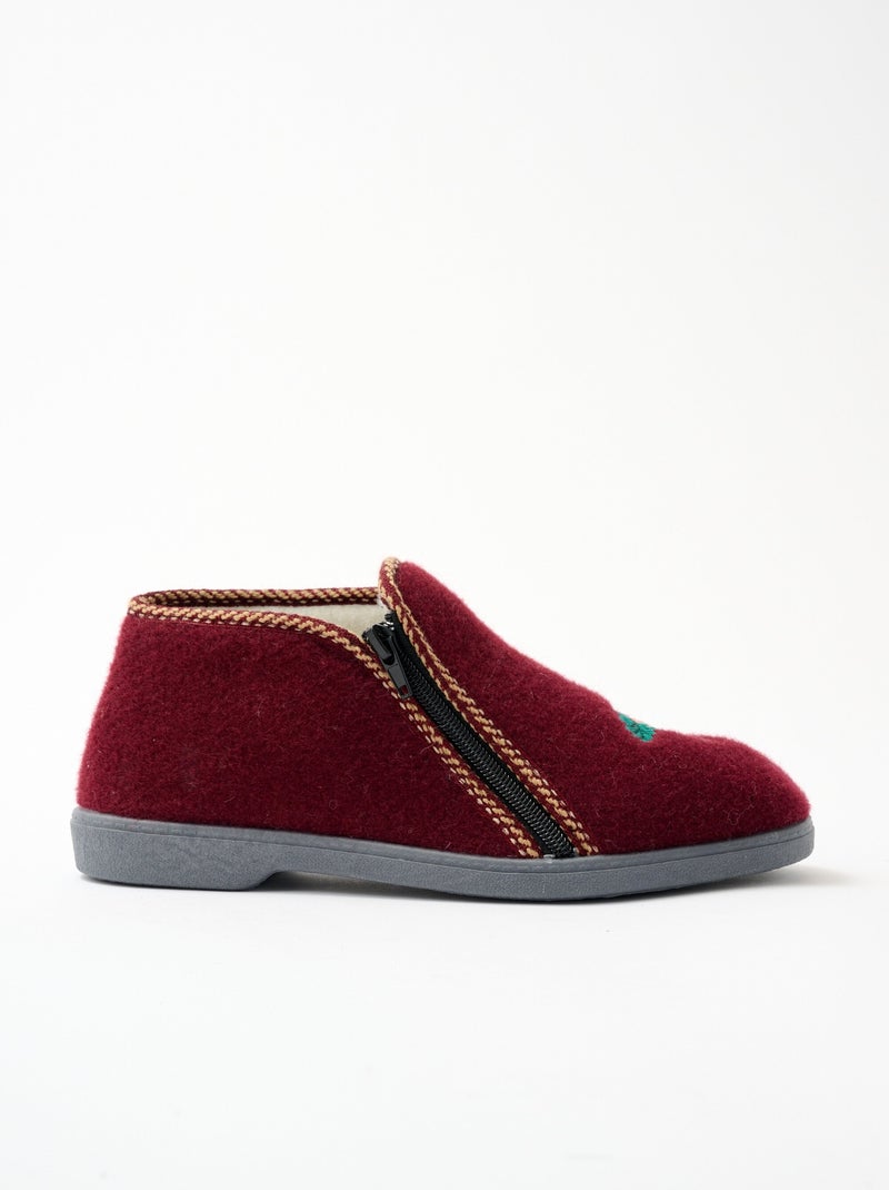 Pantuflas altas anchas bordadas - Afibel Burdeos - Kiabi