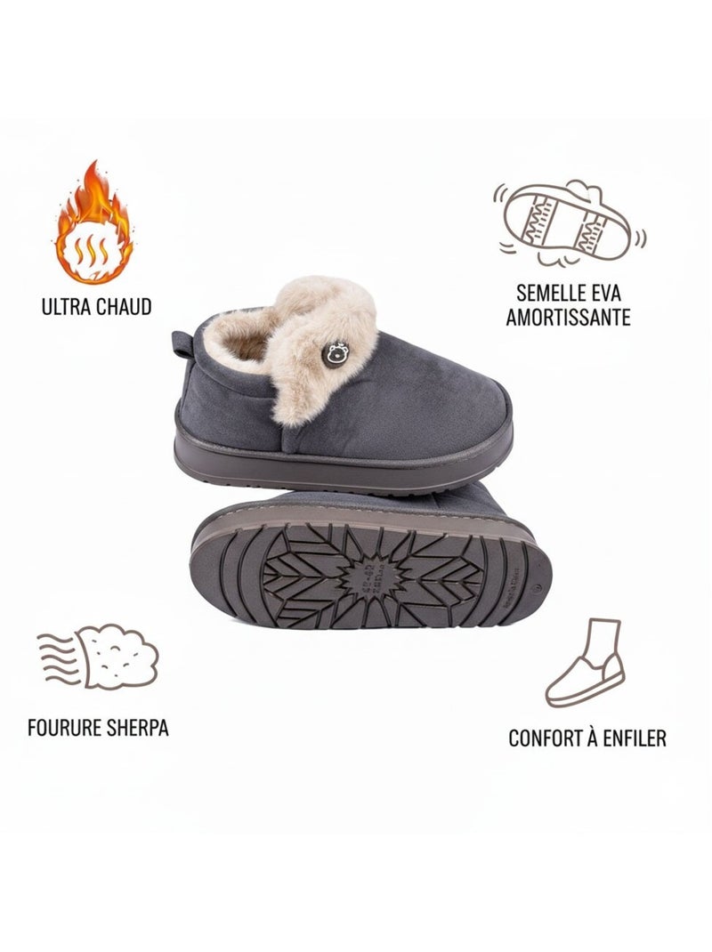 Pantuflas altas hombre MU10162 Gris - Kiabi