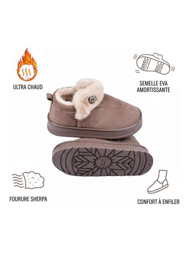 Pantuflas altas hombre MU10162 Marrón - Kiabi