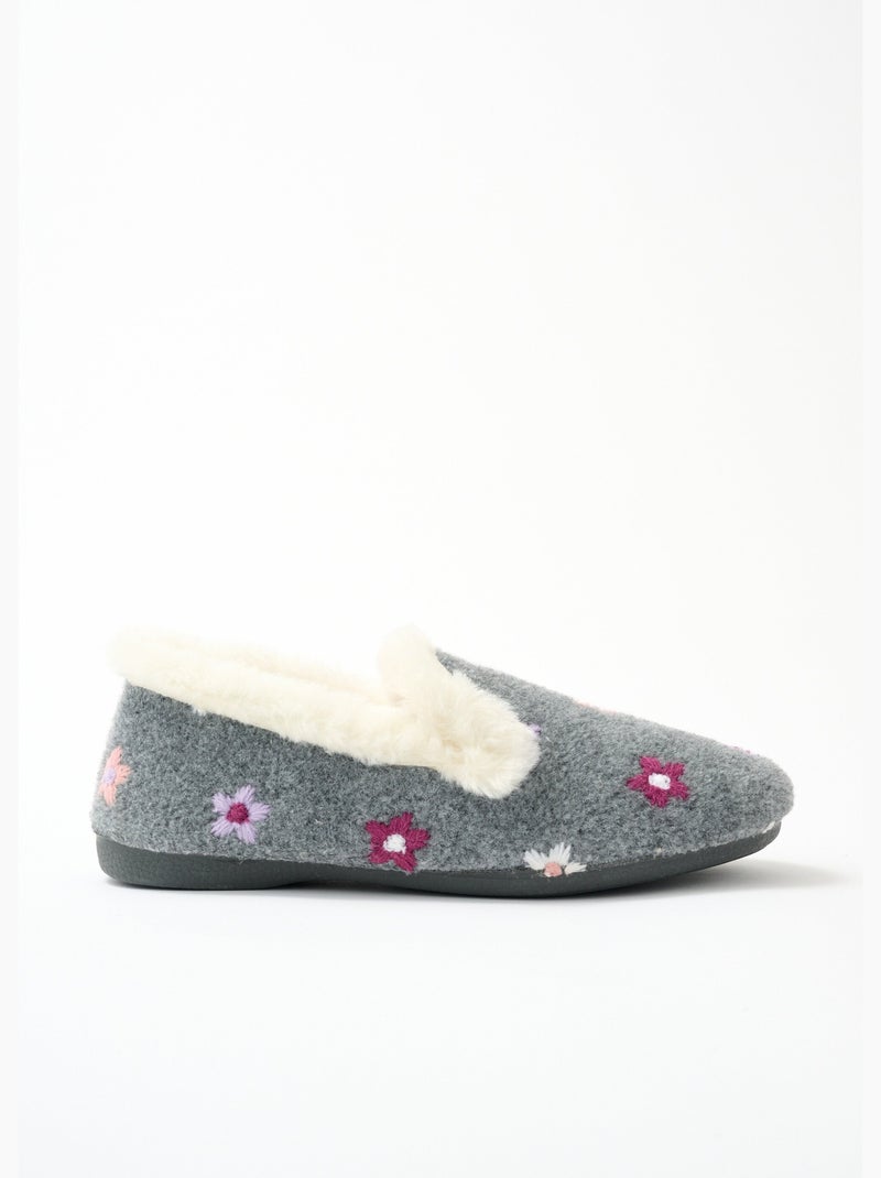 Pantuflas anchas confort pelo sintético - Afibel Gris - Kiabi