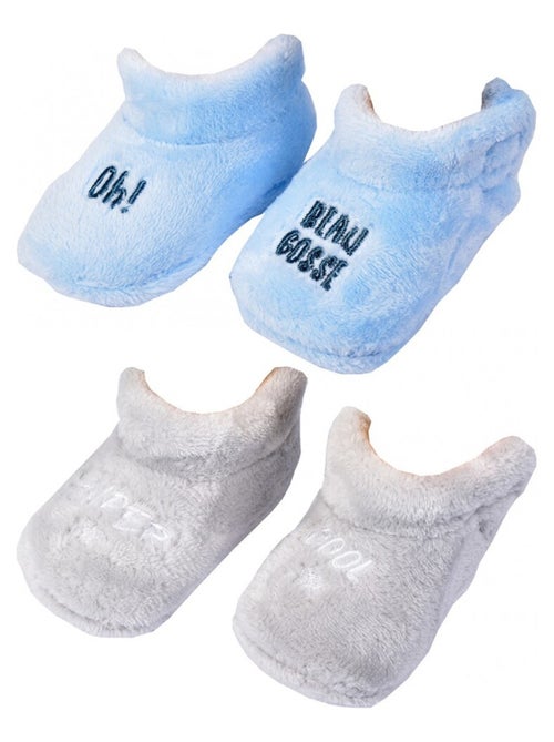 Pantuflas bebé Cocooning Fantasía - Pack de 2 - Kiabi Pantuflas bebé Cocooning Fantasía - Pack de 2 - Kiabi