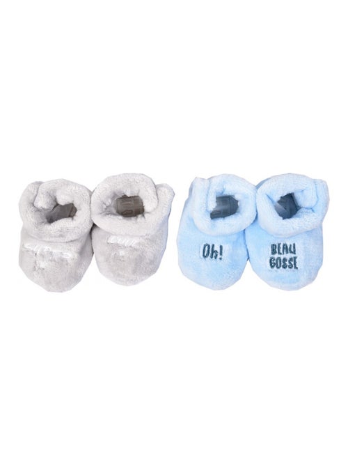 Pantuflas bebé Cocooning Fantasía - Pack de 2 - Kiabi Pantuflas bebé Cocooning Fantasía - Pack de 2 - Kiabi