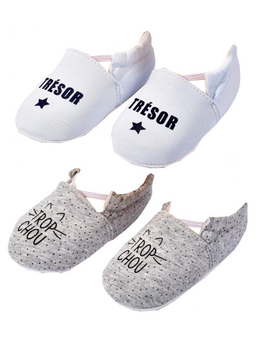 Pantuflas bebé Cocooning Fantasía - Pack de 2 - Kiabi