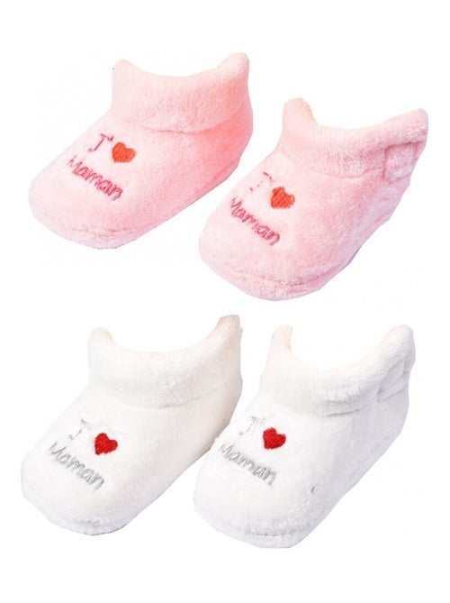 Pantuflas bebé Cocooning Fantasía - Pack de 2 - Kiabi Pantuflas bebé Cocooning Fantasía - Pack de 2 - Kiabi