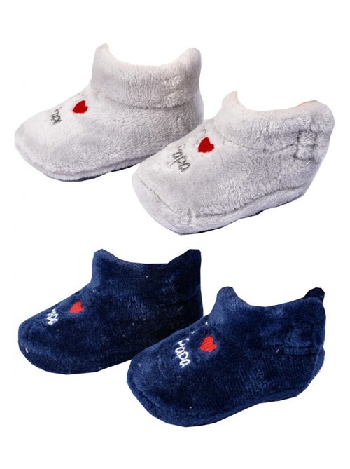 Pantuflas bebé Cocooning Fantasía - Pack de 2 - Kiabi Pantuflas bebé Cocooning Fantasía - Pack de 2 - Kiabi