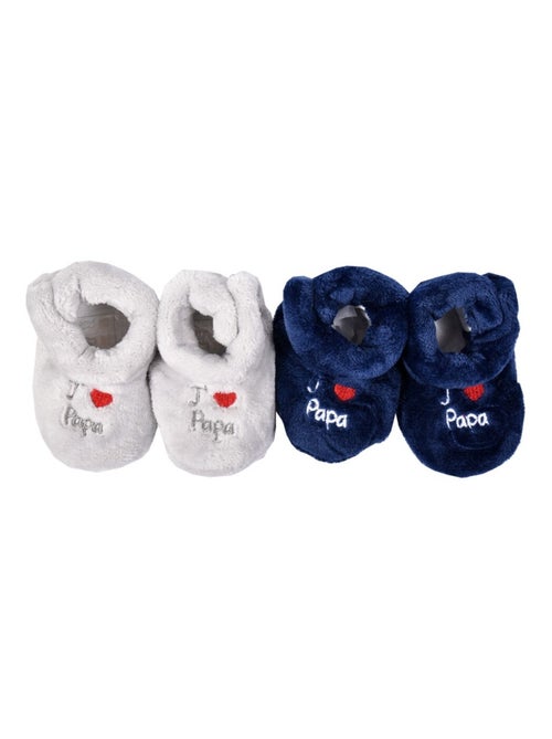 Pantuflas bebé Cocooning Fantasía - Pack de 2 - Kiabi Pantuflas bebé Cocooning Fantasía - Pack de 2 - Kiabi