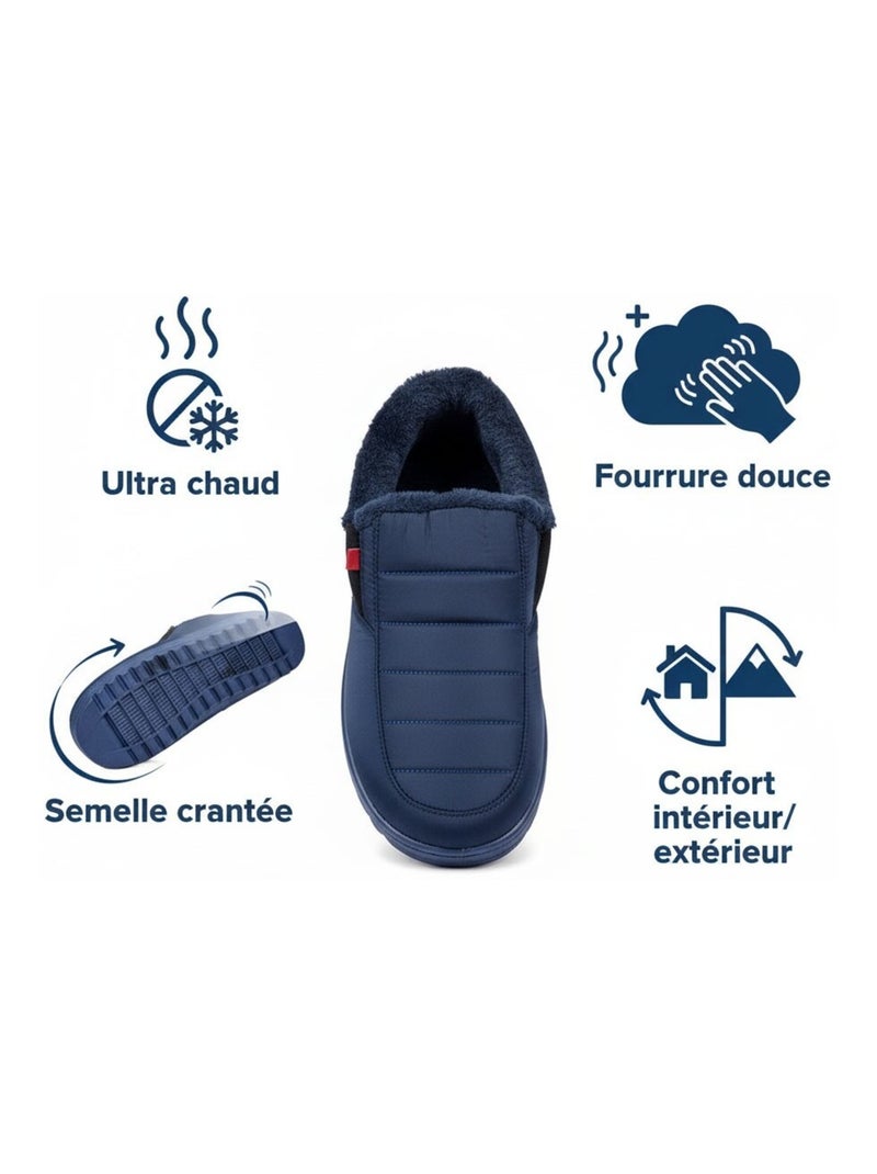Pantuflas charentaises altas PREMIUM MU9738 Azul marino - Kiabi