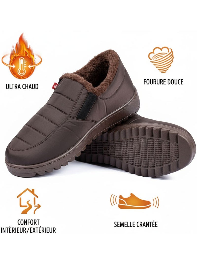 Pantuflas charentaises altas PREMIUM MU9738 Marrón - Kiabi