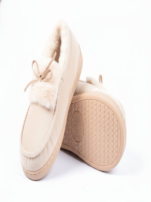 Pantuflas Charentaises mujer Terciopelo MD10154 - Kiabi
